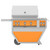 Hestan 36" Gas Grill with Deluxe Cart - Citrus Orange Gas Grill
