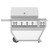 Hestan 42" Gas Grill with Deluxe Cart - Froth White Colored Gas Grill