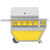 Hestan 42" Gas Grill with Deluxe Cart - Sol Yellow Colored Gas Grill