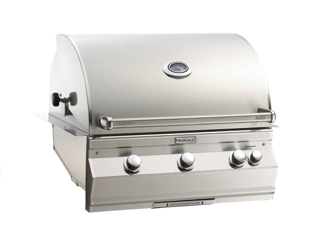 Fire Magic Aurora A660i Built-In 30" Gas Grill - Analog Style with Rotisserie Kit