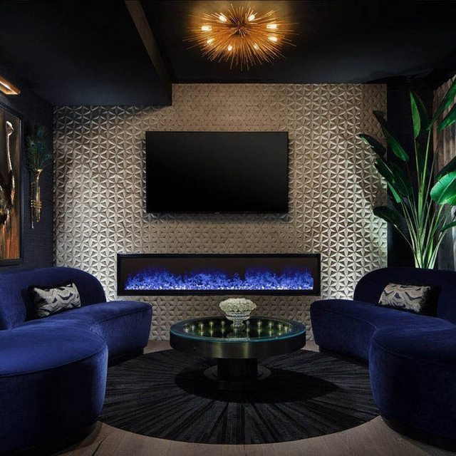 NetZero Fire 60" Waterplace Platinum Electric Fireplace