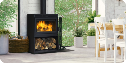 MF Fire 27 Nova 2 Wood Stove - Satin Black Body with Black Door