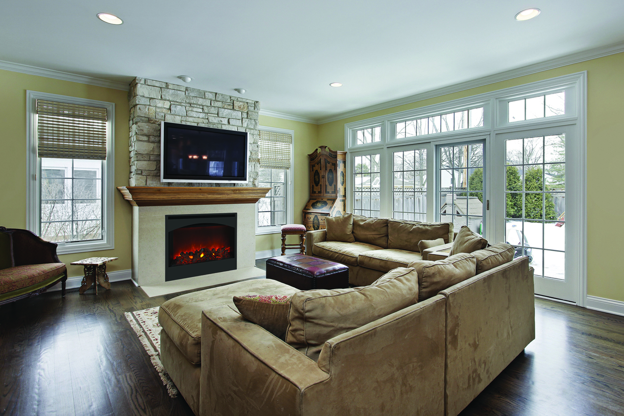 Amantii ZECL Zero Clearance Electric Fireplace Series - Hard-wire ready. Thermostat hard-wire ready