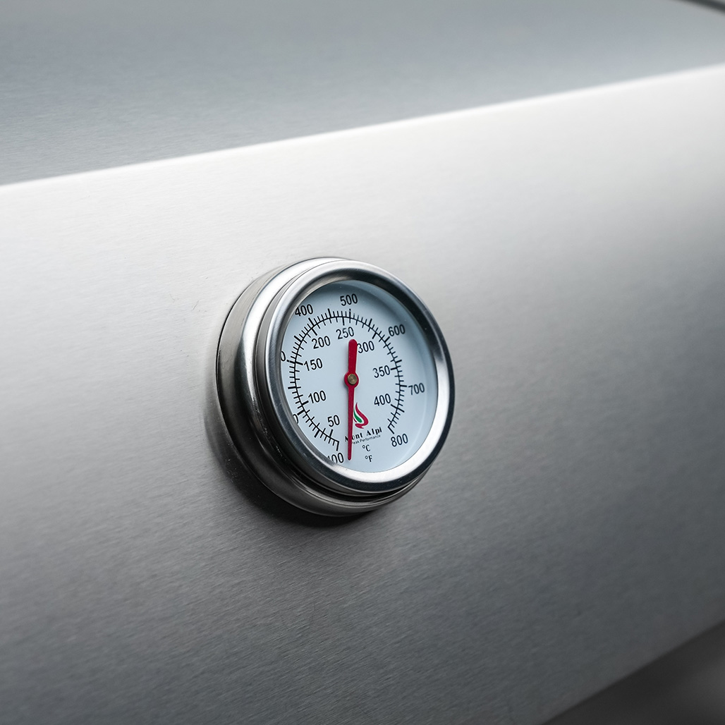 Mont Alpi 400 Built-In Gas Grill - Stainless Steel | Temperature Gauge