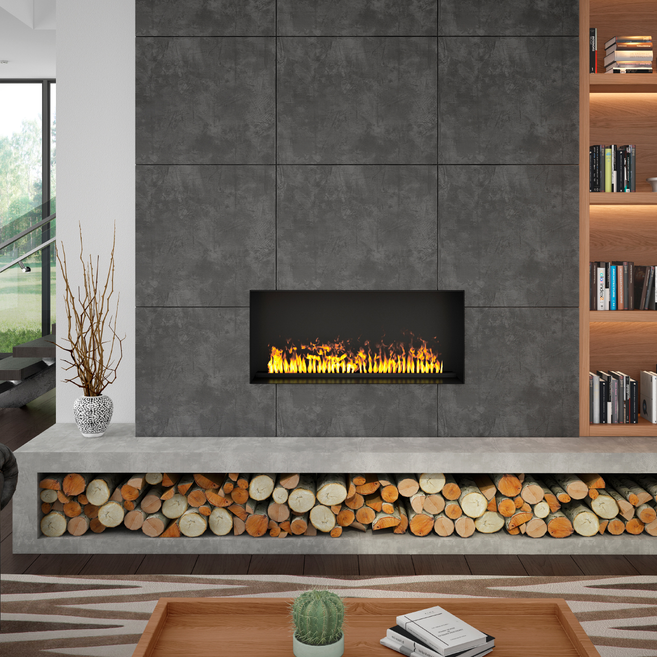 Dimplex Opti-myst Pro 1000 Built-in Electric Firebox | Basic installation requires fewer tradespeople, no gas lines, venting or chimney.
