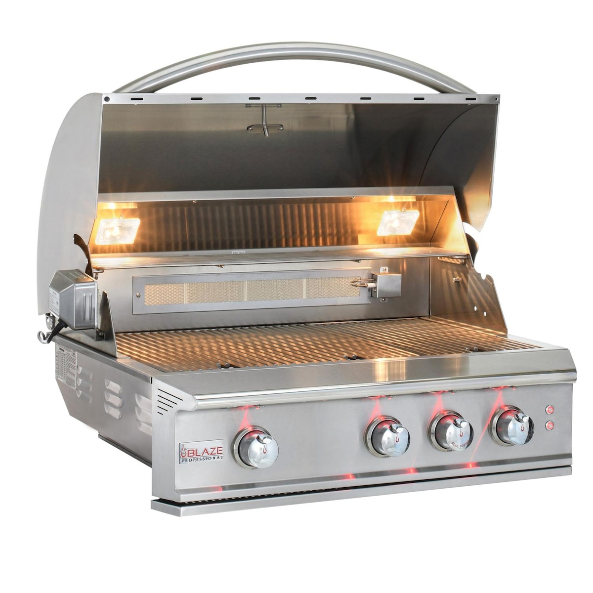 Blaze LUX 34" 3-Burner Built-In Gas Grill | Double-lined grill hood protects outer layer from heat discoloration and maintains more heat