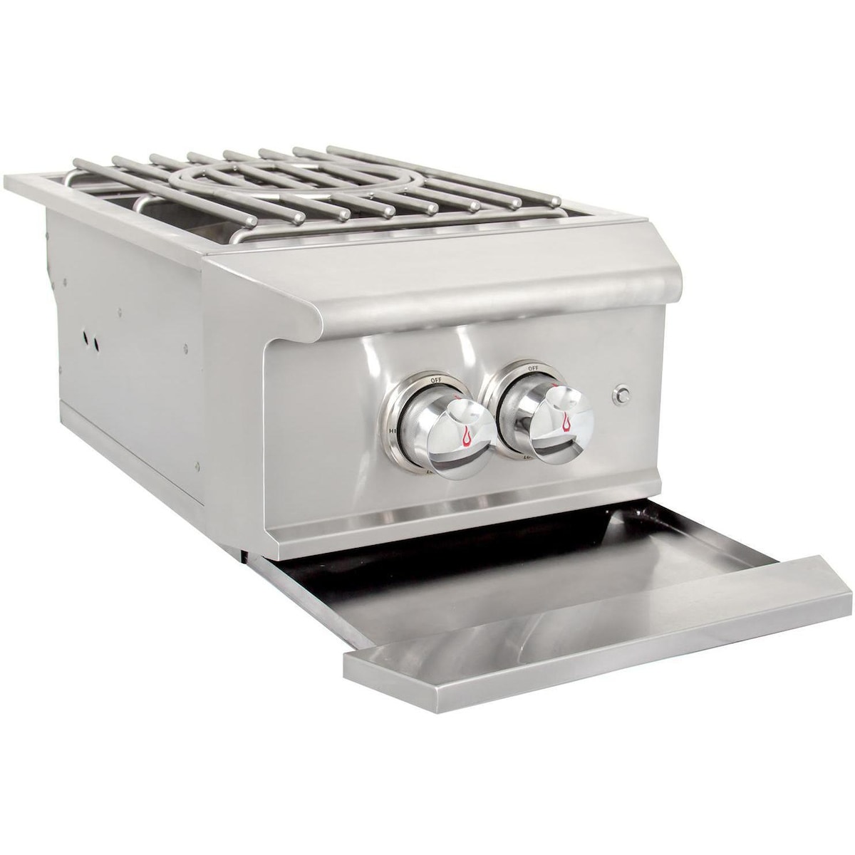 Blaze LUX High Performance Built-In Gas Power Burner | Full-width drip tray for quick clean up