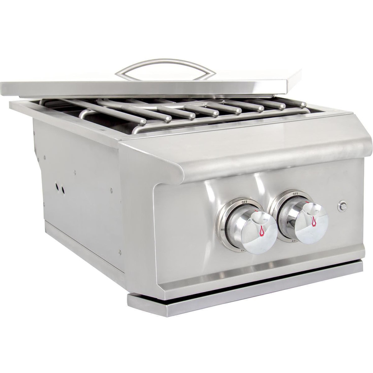 Blaze LUX High Performance Built-In Gas Power Burner | Removable stainless steel cover shields burners from outdoor elements