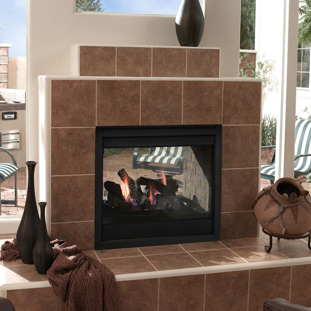 Majestic Twilight Indoor Outdoor Fireplace | No chimney or venting required, blending your fireplace effortlessly into your outdoor space