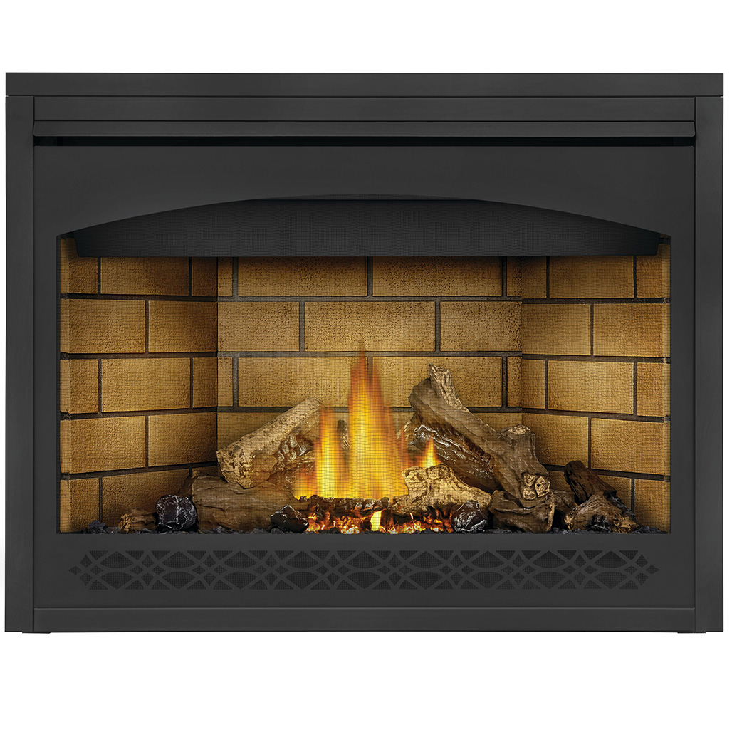Napoleon Ascent 46" Direct Vent Gas Fireplace | Black Heritage Decorative Clean Face Gas Fireplace