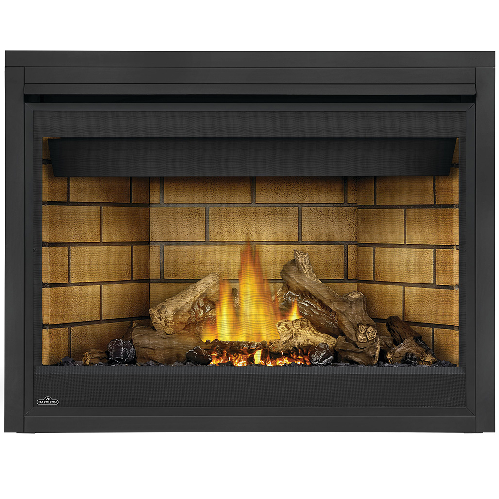Napoleon Ascent 46" Direct Vent Gas Fireplace | Sandstone Standard Panel