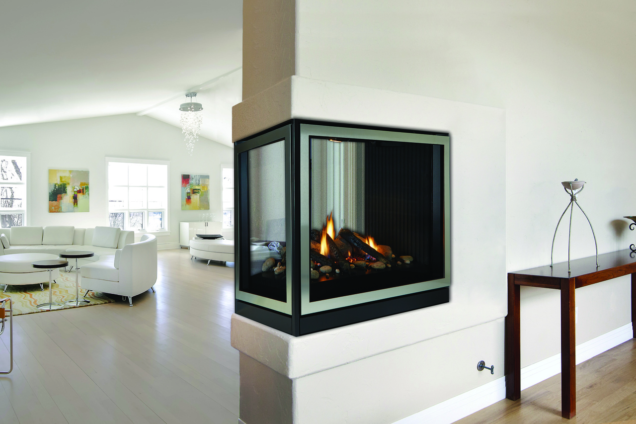 Empire Tahoe Clean-Face Direct-Vent See-Through Premium 36" Fireplace | Corner Gas Fireplace