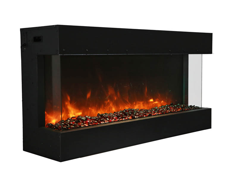 Amantii Tru-View 50" 3 Sided Smart Electric Fireplace - Approved for indoor or outdoor applications