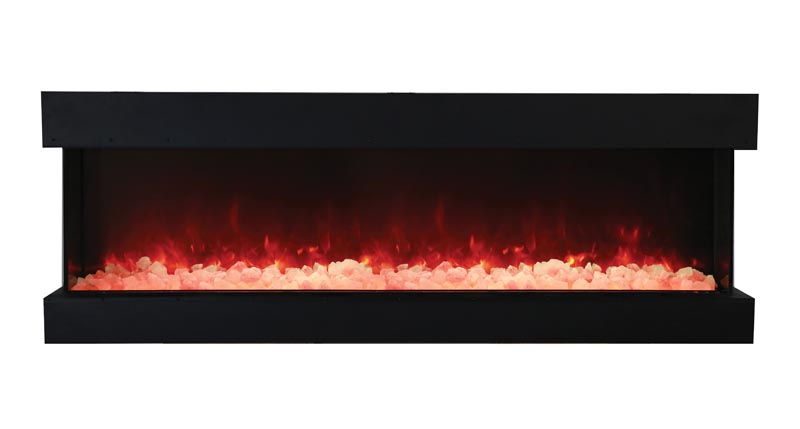 Amantii Tru-View 50" 3 Sided Smart Electric Fireplace - Two flame pattern styles – standard and more traditional