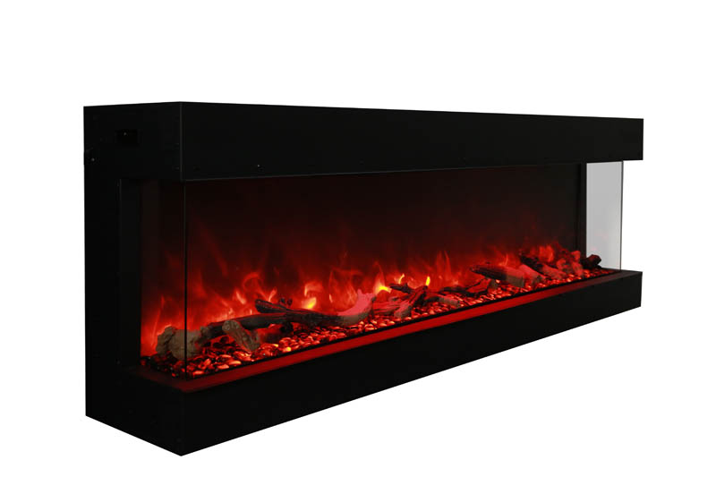 Amantii Tru-View 50" 3 Sided Smart Electric Fireplace - Choose from combinations of yellow, orange and red colored flames