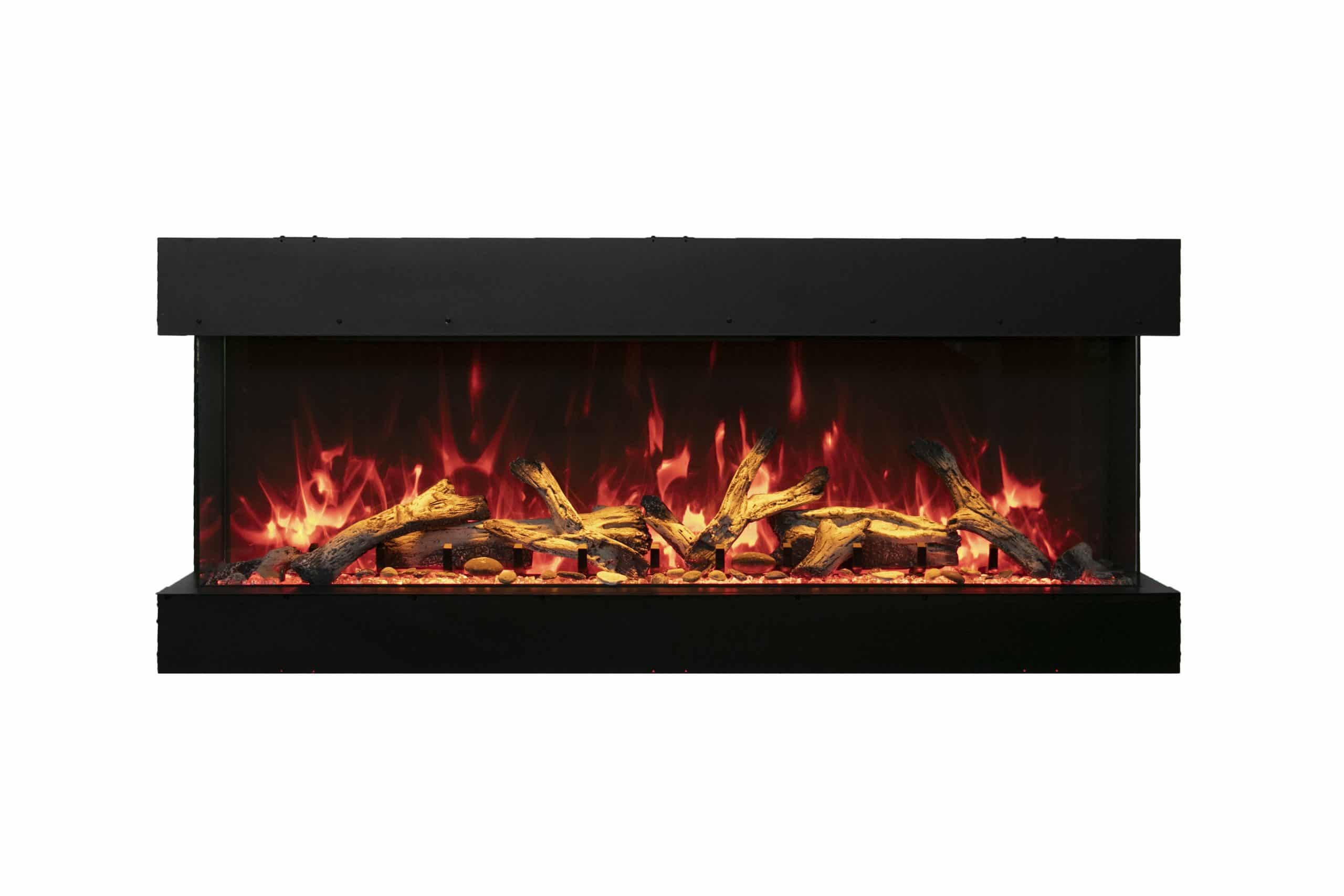 Amantii Tru-View 50" 3 Sided Smart Electric Fireplace - Modern Linear Electric Fireplace