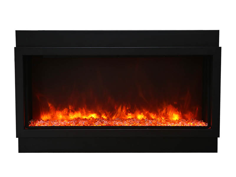 Amantii Panorama-XT 50" Deep Indoor or Outdoor Electric Built-in fireplace yellow orange flame 2