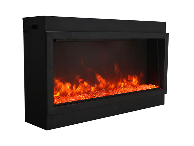 Amantii Panorama-XT 88" Deep Indoor or Outdoor Electric Built-in fireplace yellow orange 3