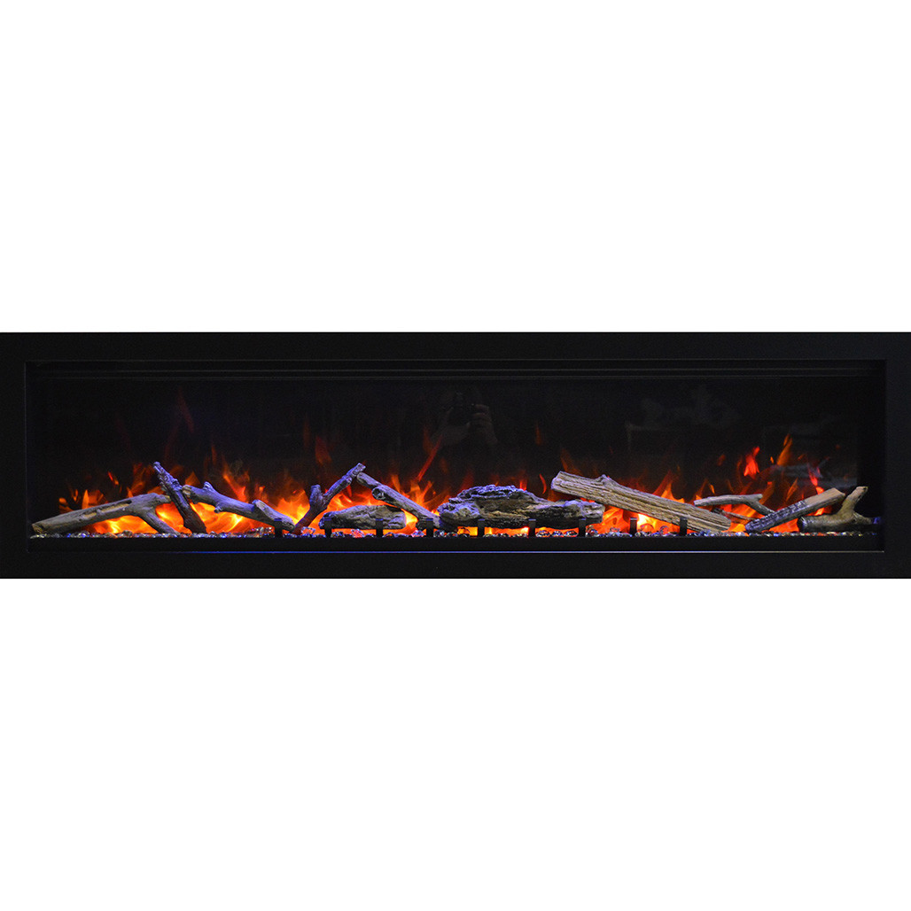 Amantii Symmetry 74" Lumina Electric Fireplace | Can be fully recessed or Semi Flush Mounted within a 2 x 4 wall