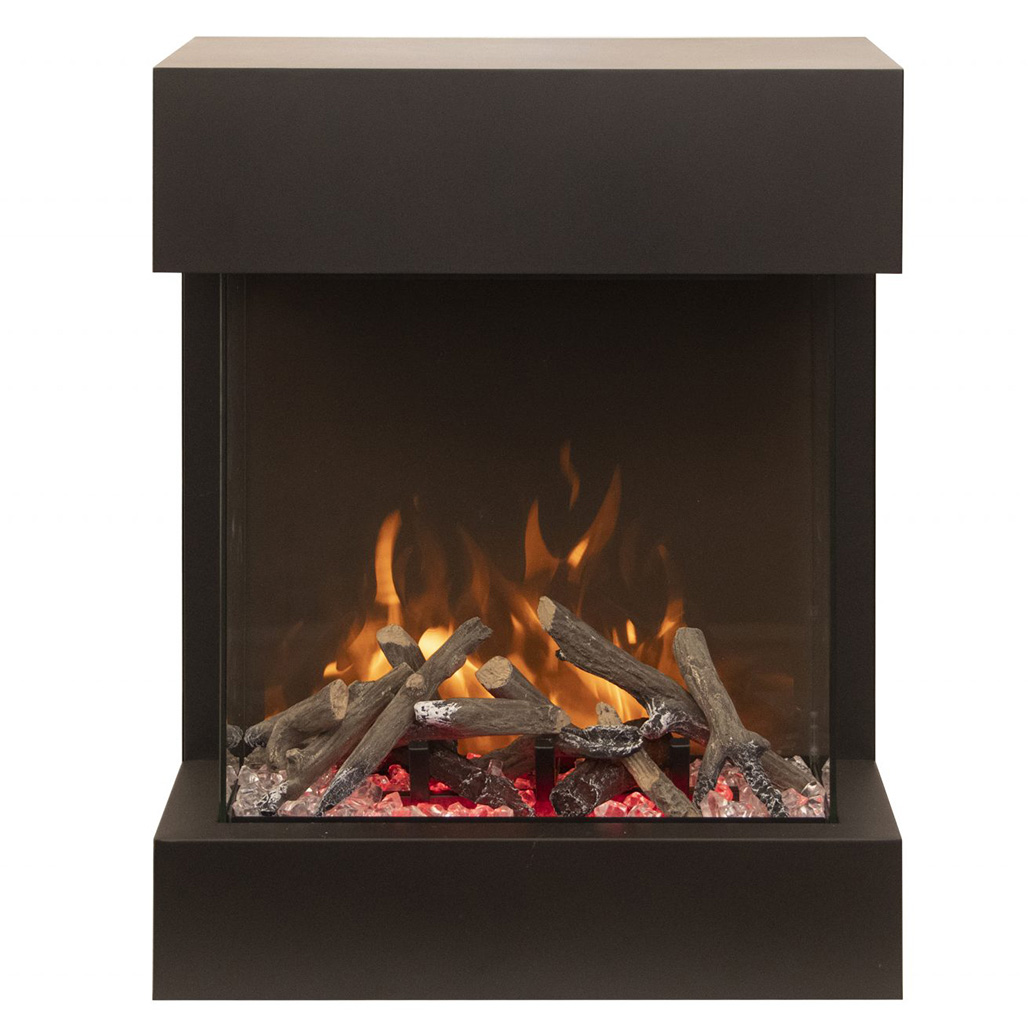 Amantii Cube 2025 Smart Freestanding Electric Fireplace | WiFi Compatible to connect and control the fireplace from your smartphone with the use of our  app