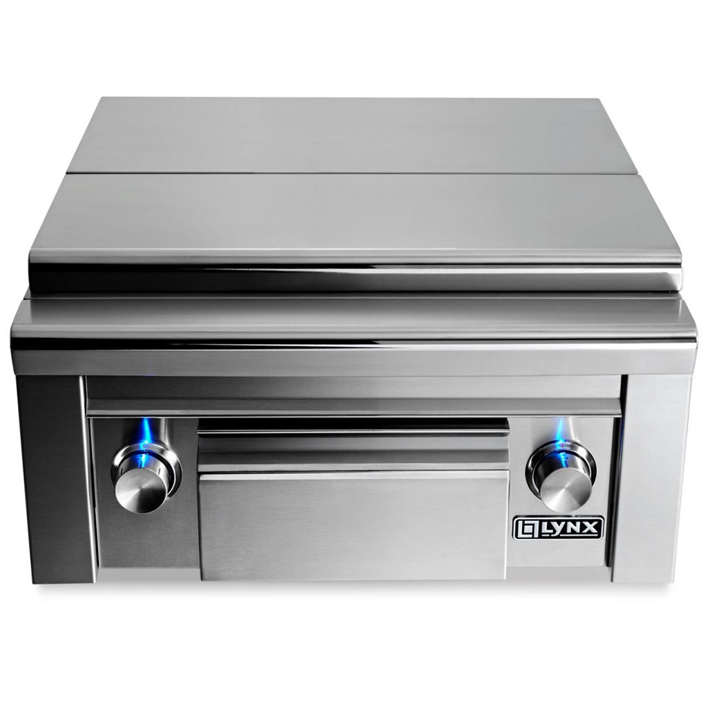 Lynx Grills Professional Double Side Burner with Integrated Prep Center | Ready room—the integral cutting board provides a convenient prep area