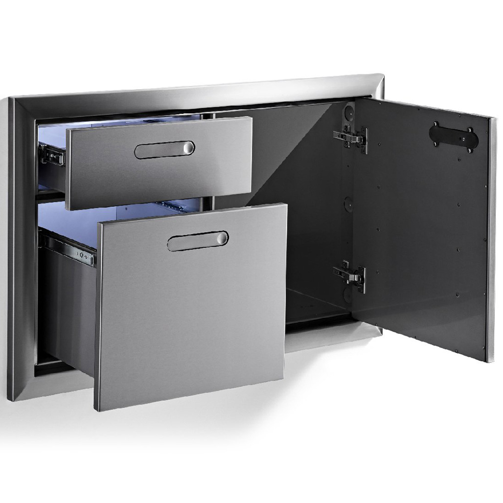 Lynx Grills 42" Ventana Door Drawer Combo | Perfect completion—soft-close drawer slides