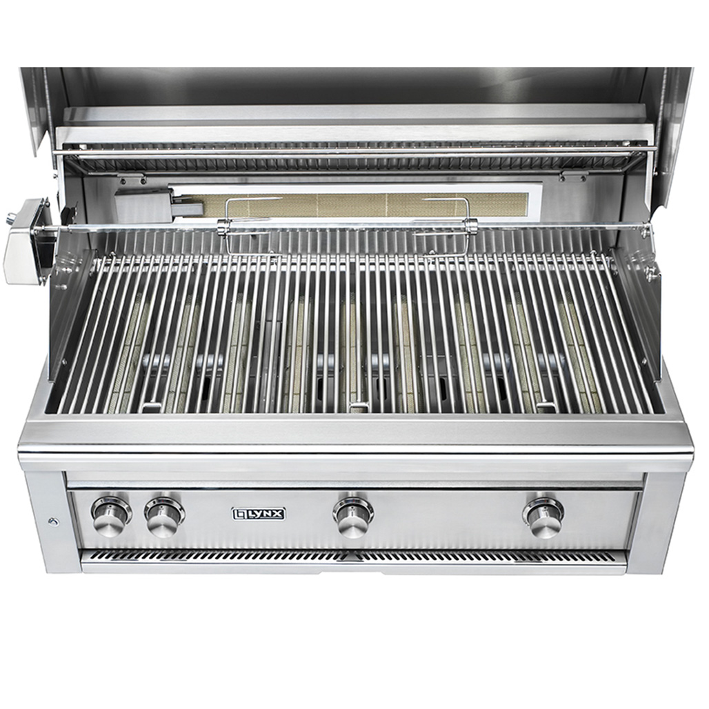Lynx 42" Professional Built-In Grill with Rotisserie | Smooth opening—fluid rotation handle