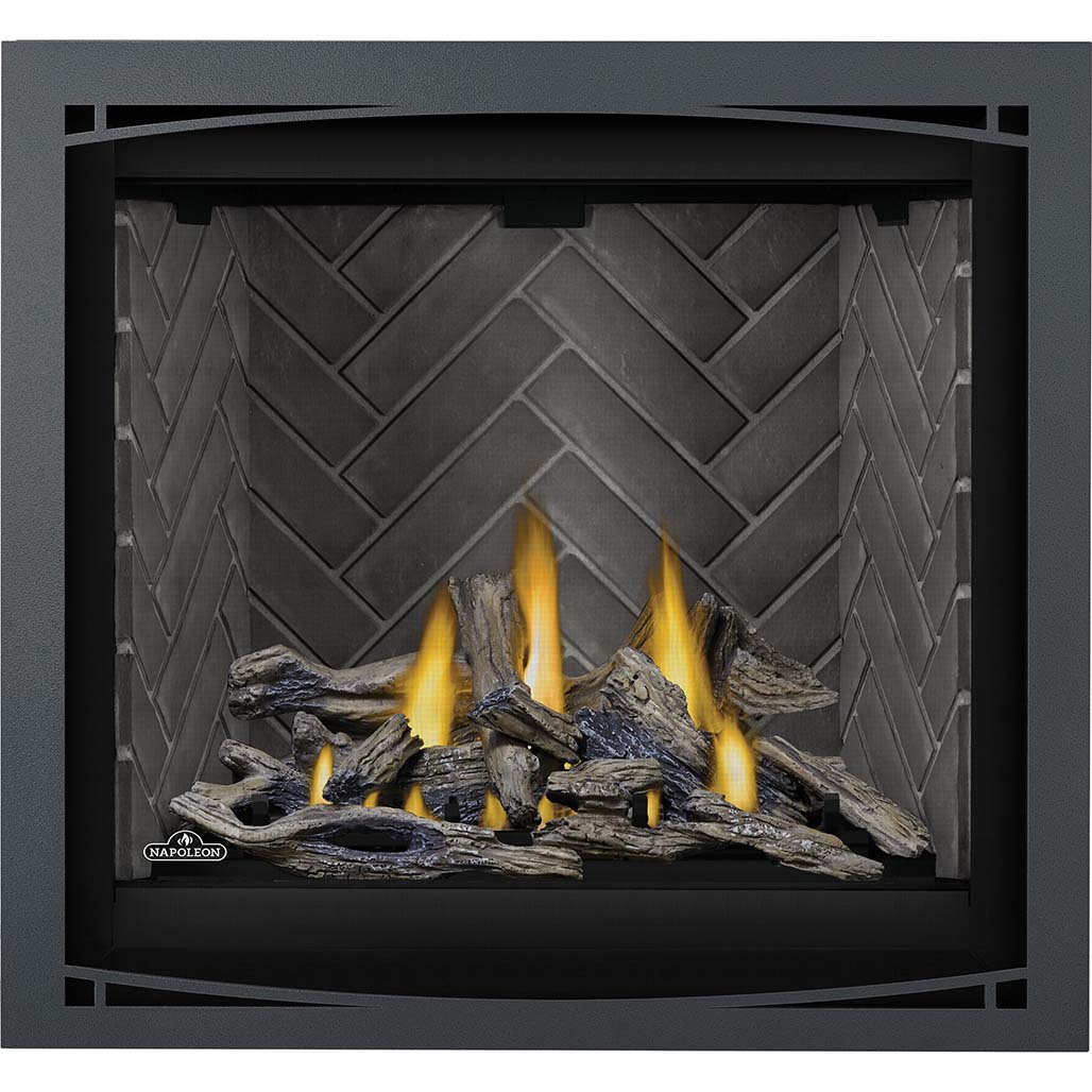 Napoleon Altitude X Series 36" Direct Vent Gas Fireplace | Traditional Gas Fireplace with Herringbone Brick
