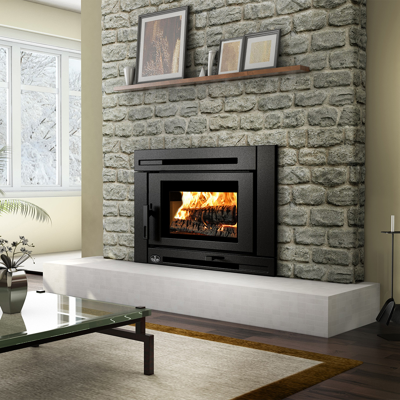 Osburn Matrix Large Wood Insert | Adding a set of intermediate trim panels may be required to complete your masonry hearth
