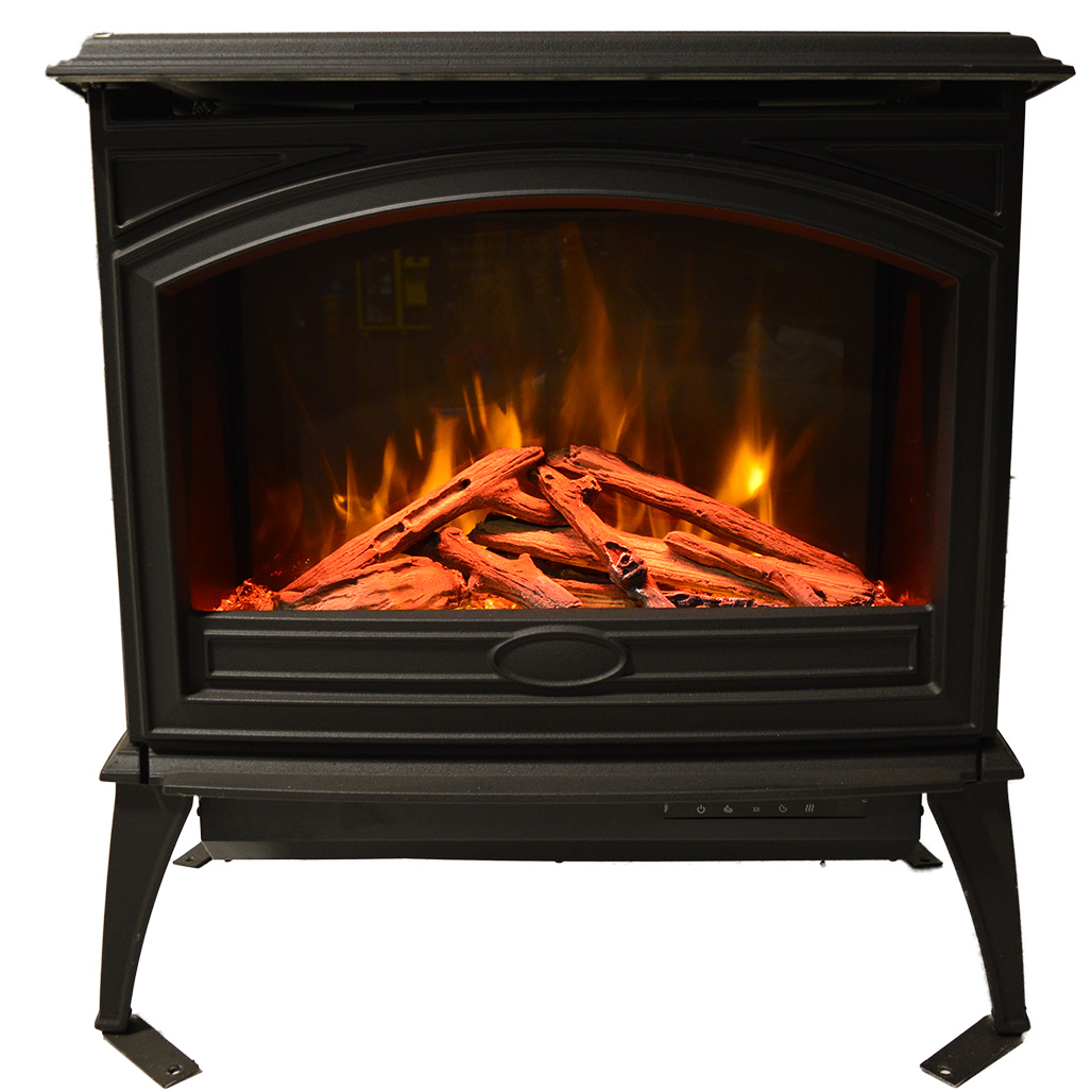 Amantii E-50 Cast Iron Freestanding Electric Fireplace | WiFi is compatible to connect and control the fireplace from your smartphone with the use of our app. Available on the Google Play Store and the Apple App Store