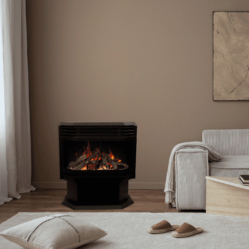 Amantii 26" Freestanding Lumina Electric Fireplace | WiFi is compatible to connect and control the fireplace from your smartphone with the use of our app