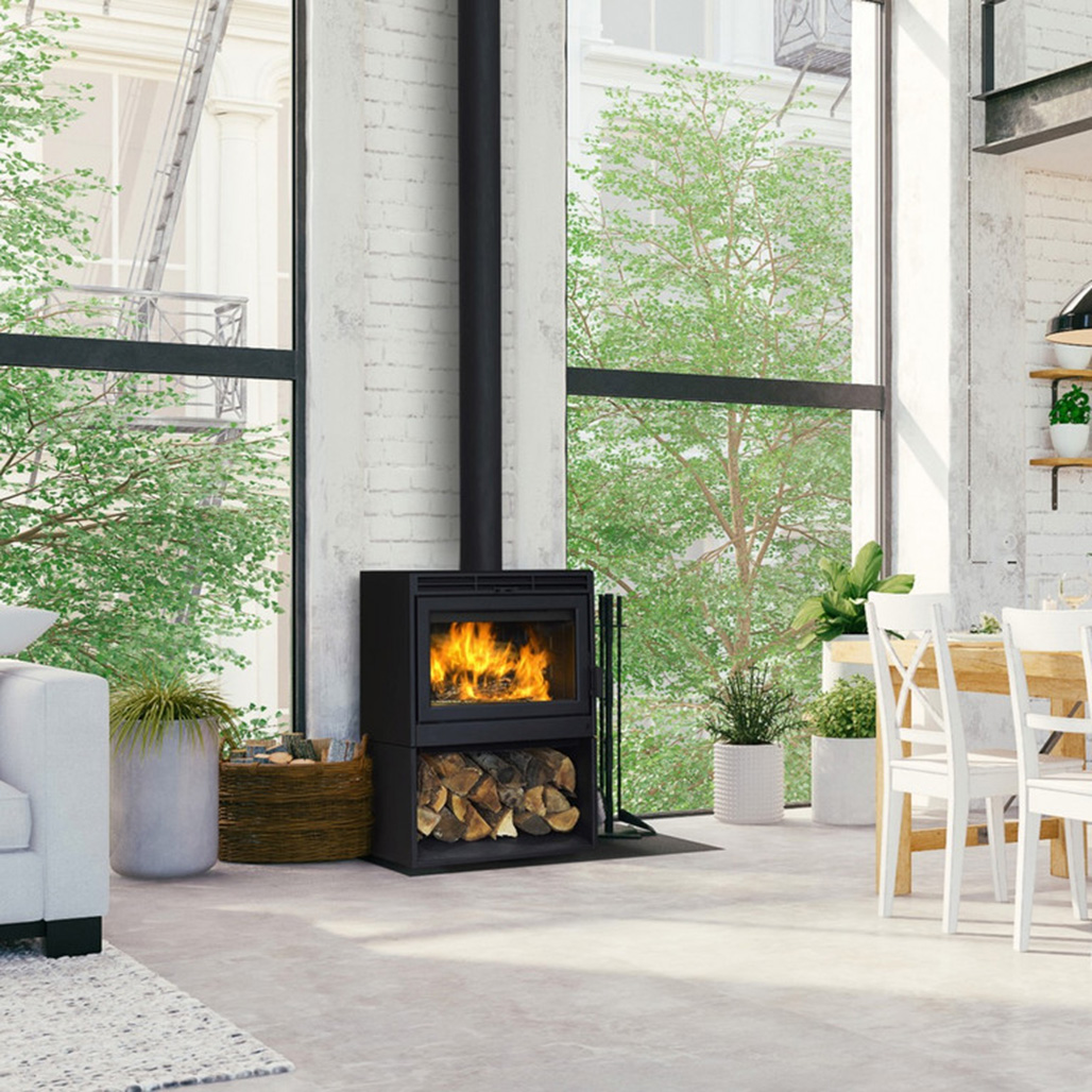Supreme Novo 38 Free Standing Wood Burning Stove | Chimney sweeping cap