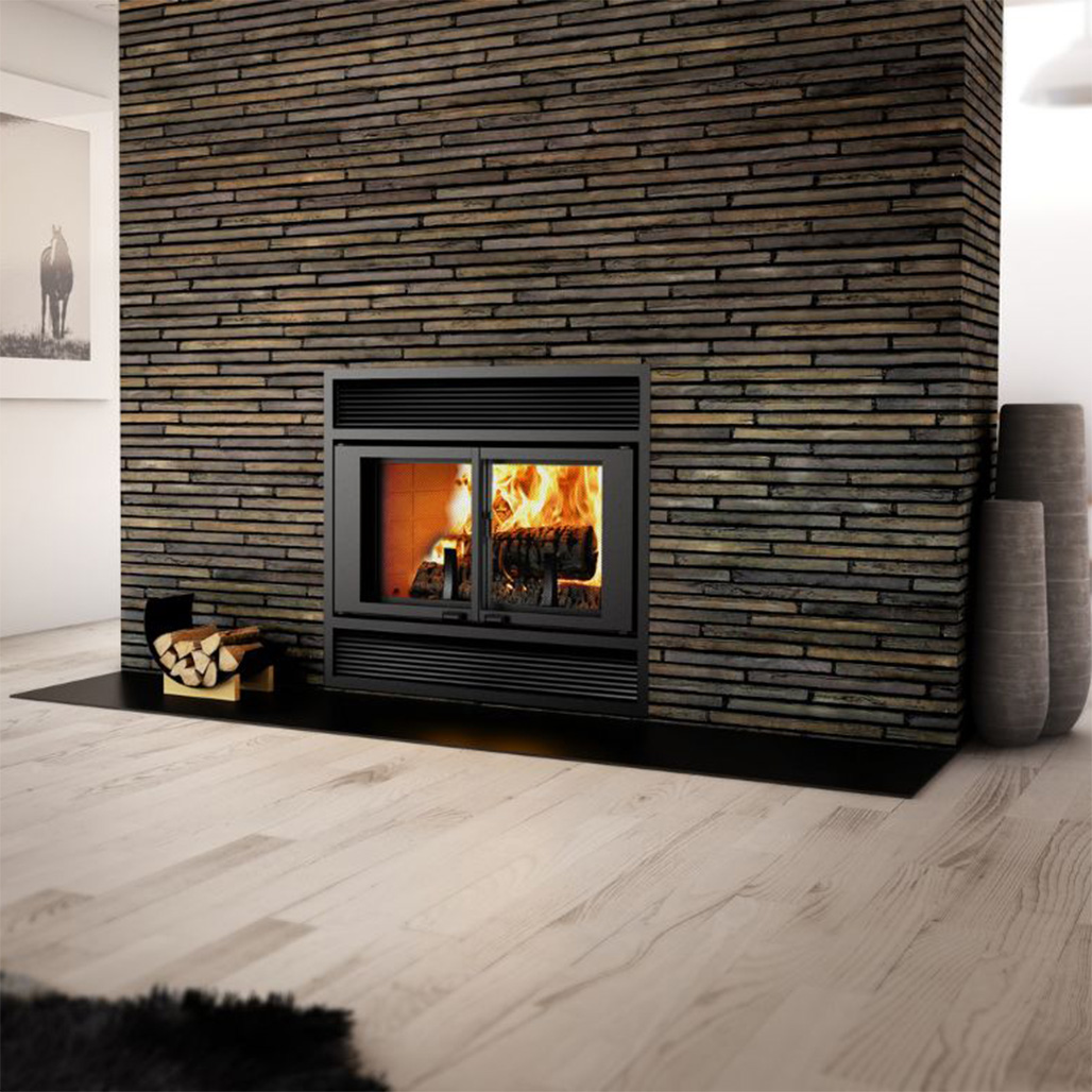 Valcourt Manoir Wood Burning Fireplace | This fireplace will allow you to be creative when designing your decor thanks to its facade options available in different finishes