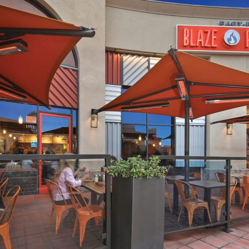 Infratech Slimline Series 1600 Watt 29" Outdoor Electric Heater - Single Element | Approximate 5' x 5' Heat Coverage