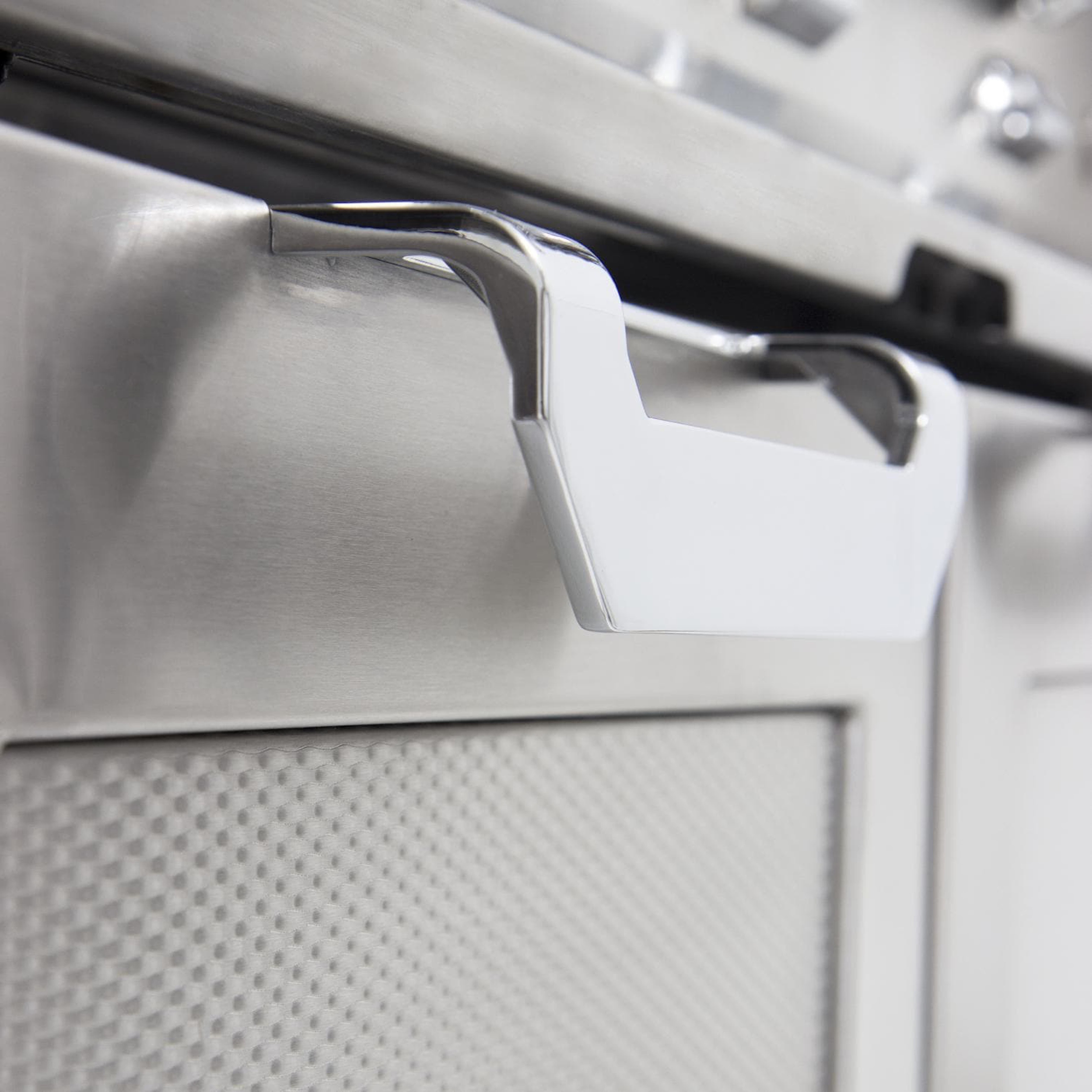 Hestan 42" Gas Grill with Tower Cart - GCD Series | Commercial-grade handles and Marquise Accented™ panels complement the superior-grade construction of Hestan built-in grills.