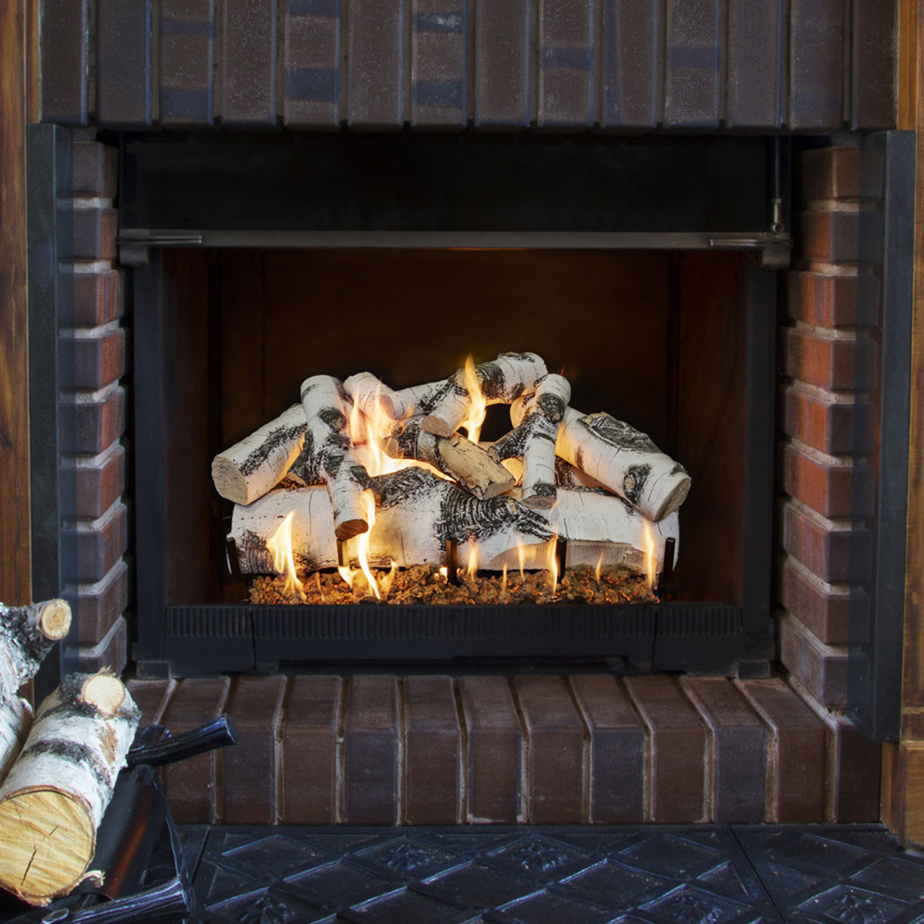 Grand Canyon Quaking Aspen Indoor Vented Gas Logs & Burner | Individually Cast Logs Mixed with Ceramic Fiber