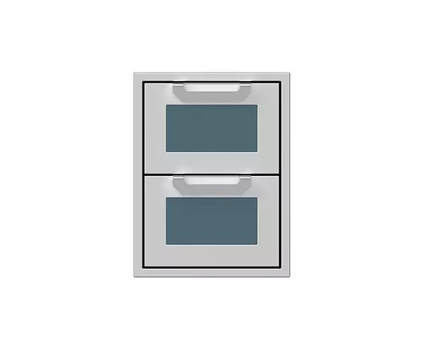 Hestan 16" Outdoor Double Storage Drawer |  Pacific Fog
