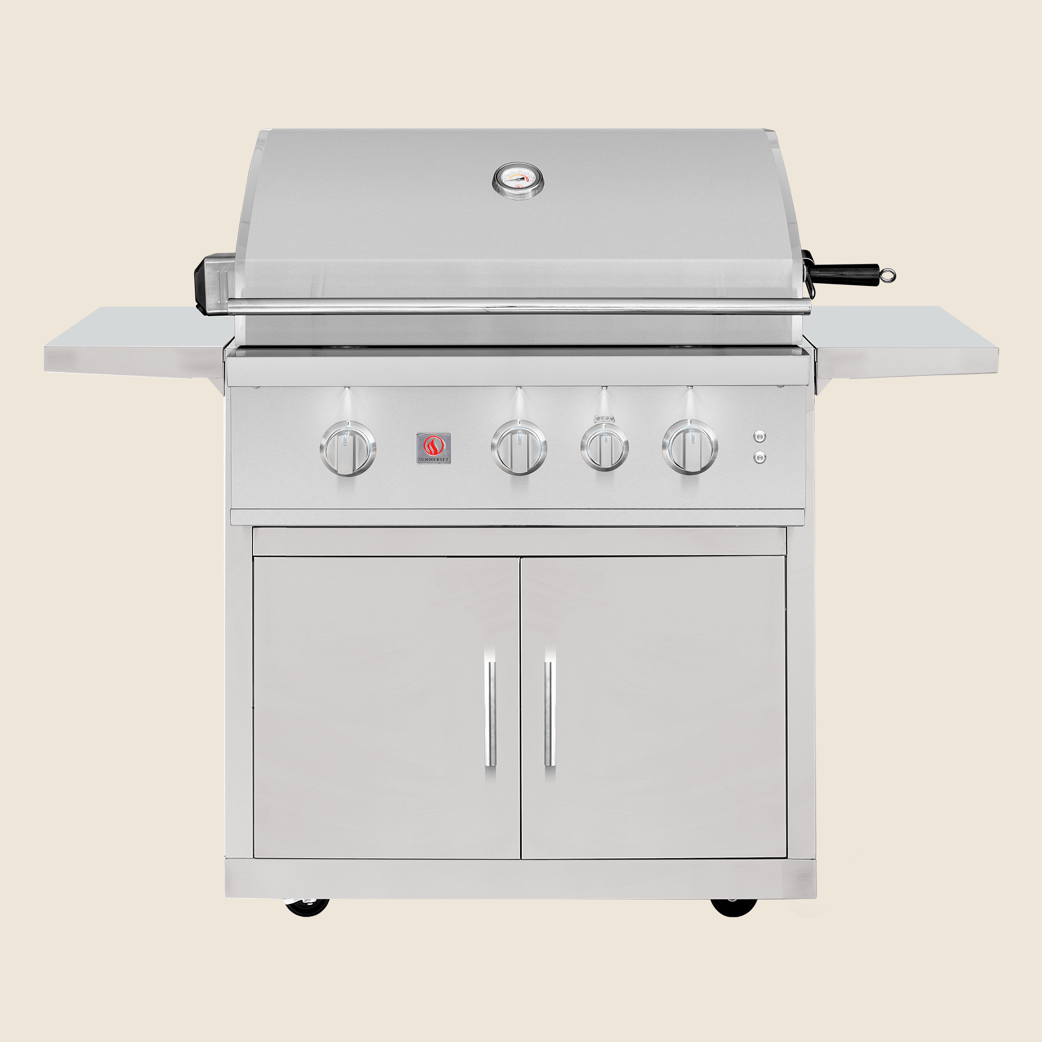 Summerset TRL 32" Freestanding Gas Grill | Folding Shelves & Front Locking Caster Wheels