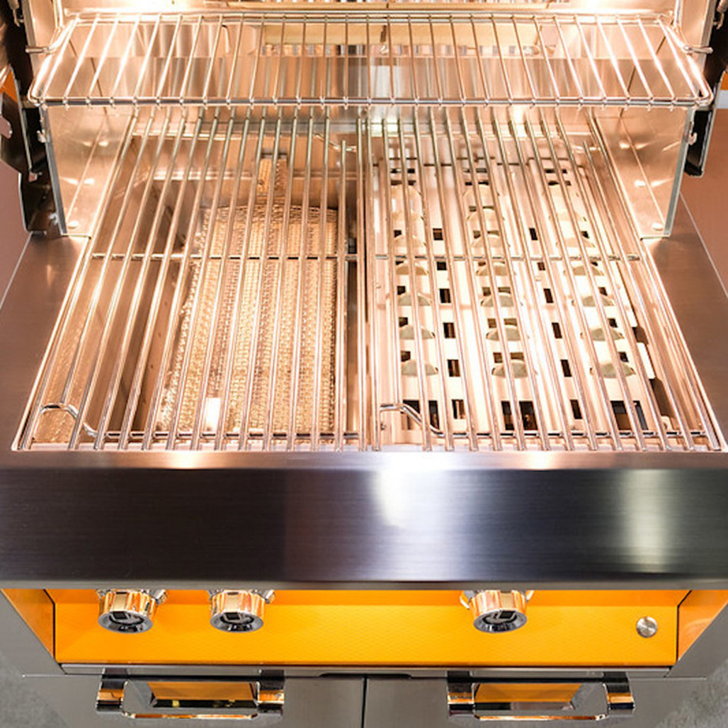 Aspire by Hestan 30" Freestanding Gas Grill | 519-square-inch primary grilling surface with 147-square-inch warming rack surface makes room for large cookouts.