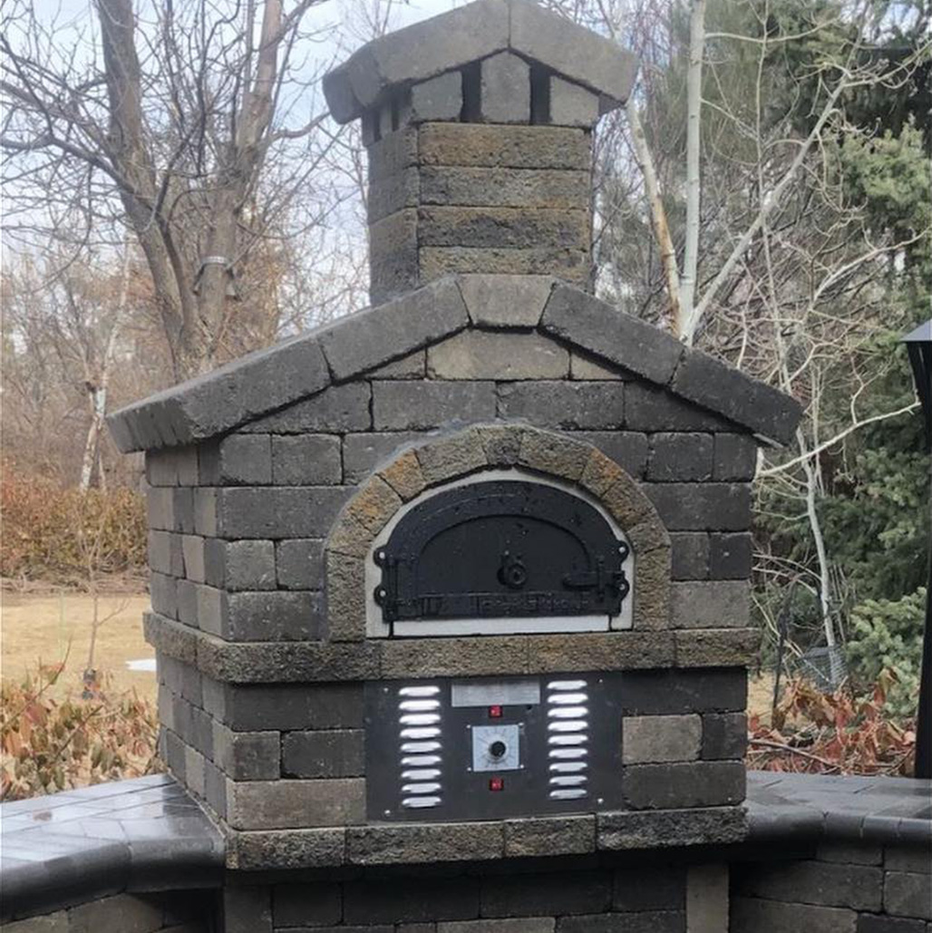 Chicago Brick Oven 750 Hybrid Pizza Oven | Assembled Oven - Dome, 3-piece Hearth (38" x 28" cooking surface), Arch, Decorative Door, Anchor Plate, Insulation Blanket, Insulating Boards