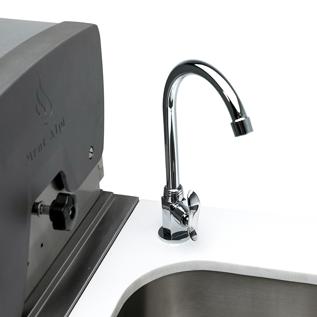 Mont Alpi 805 Black Stainless Steel Island with Beverage Center | Faucet and Sink