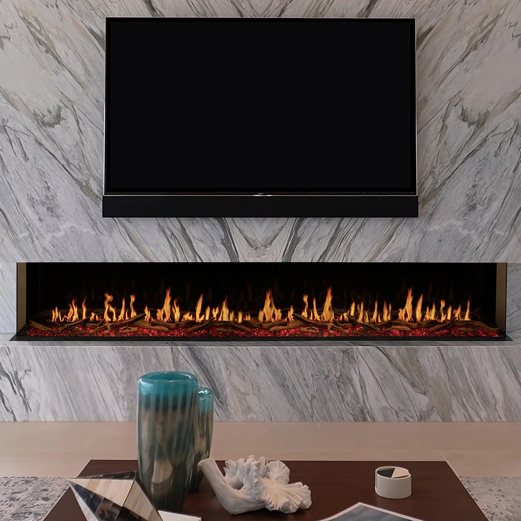 Modern Flames Orion Multi Series 120" Built-In Electric Fireplace | Features NEW HELIOVISION Flame Technology