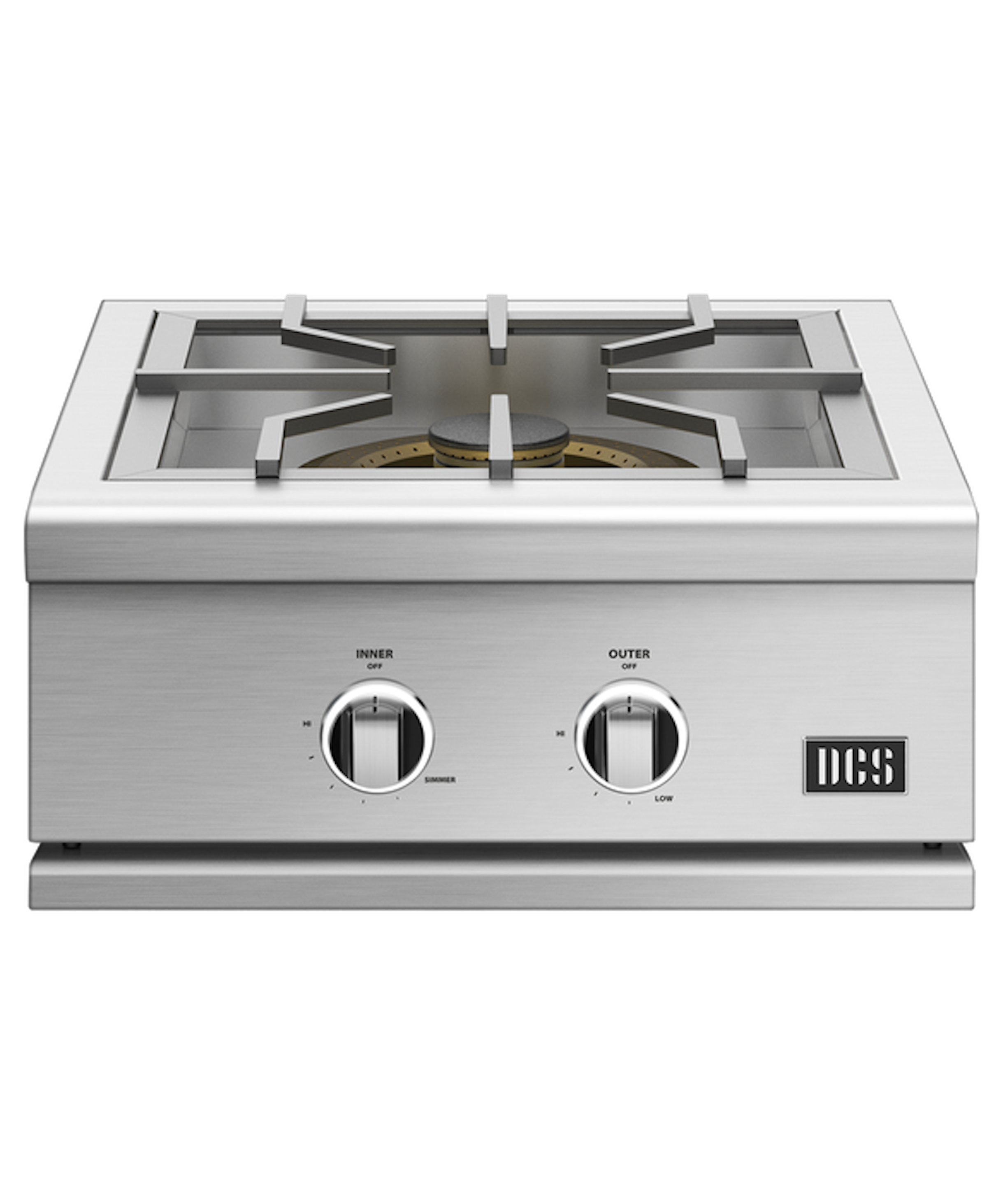 DCS 24" Built-In Gas Power Burner | Cast brass burners accentuate the high-end aesthetics as well as ensuring the Power Burner will withstand the extremes of mother nature