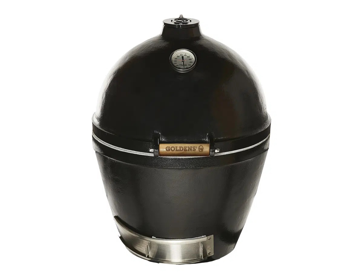 Goldens' Cast Iron 20.5" Kamado Cooker | Delivers superior heat retention and unmatched crack and shock resistance.