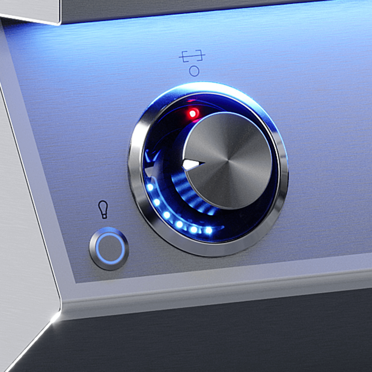 Twin Eagles 42" Eagle One Super Premium Built-In Gas Grill | Elevated control panel illumination for easy monitoring of temperature while you entertain