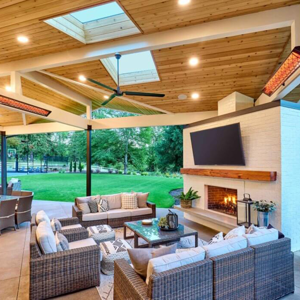 Infratech Motif CD Series 4000 Watt 39" Outdoor Electric Heater - Dual Element | Features like floating mounts with inset mounting brackets combine a sleeker profile with concentrated heat output, for optimal warmth and style.