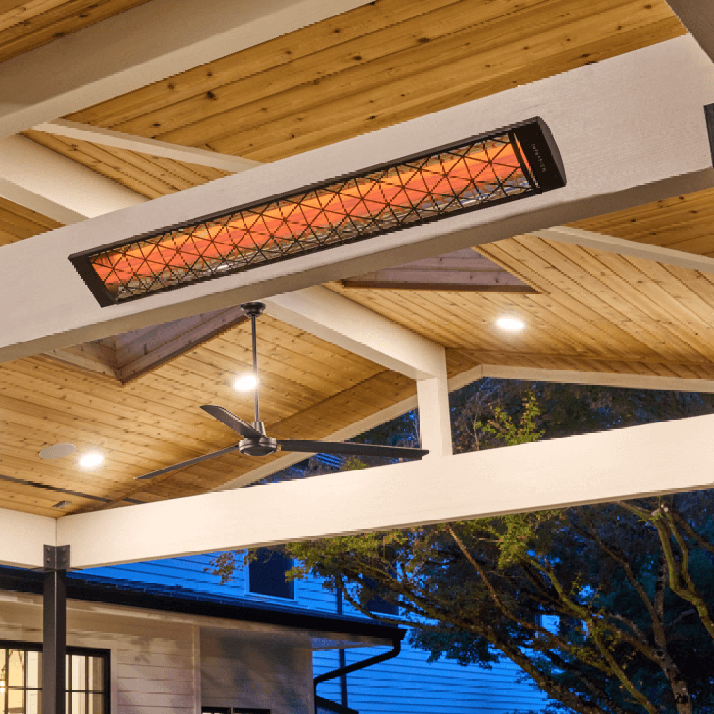 Infratech Motif CD Series 6000 Watt 61" Outdoor Electric Heater - Dual Element | Unlike competitive short wave heaters, Infratech’s medium wave quartz elements operate without any harsh glares