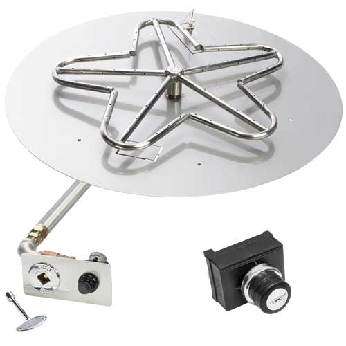 HPC Penta 30" Round Flat Gas Fire Pit Insert | Product Dimensions: 30" W x 11.75" H