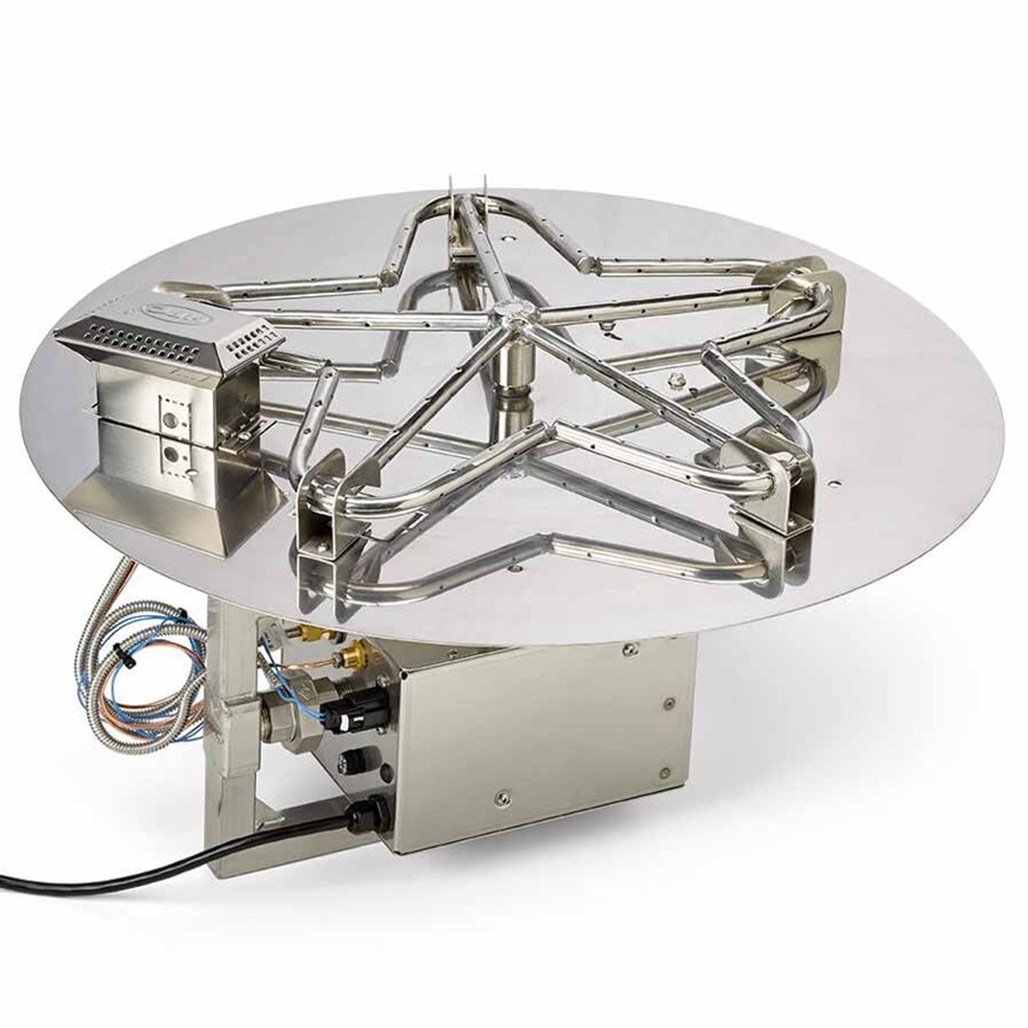 HPC Penta 30" Round Flat Gas Fire Pit Insert | CSA Certified 200k BTU Hot Surface Ignition Flat Round Fire Pit Insert