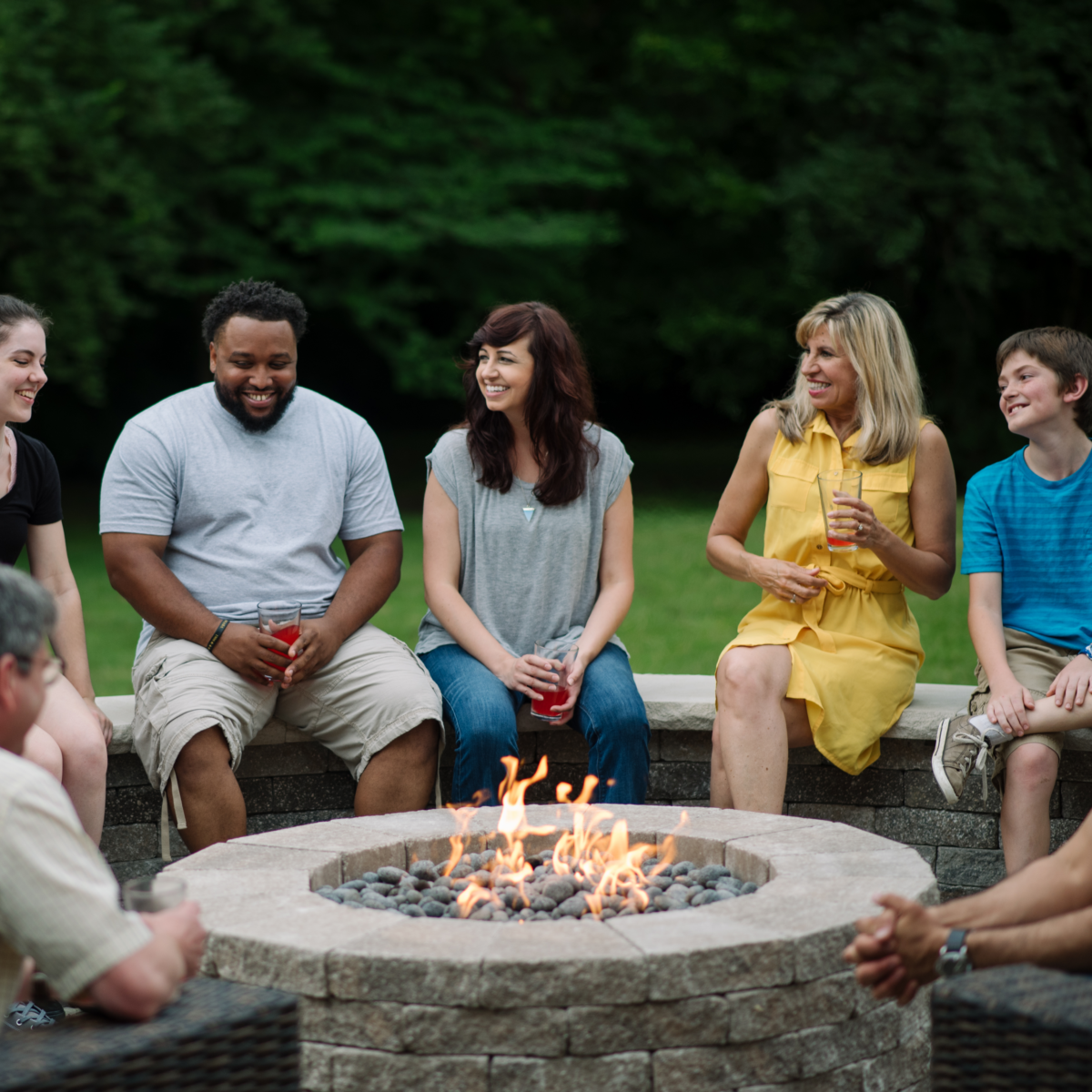 HPC Penta 30" Round Flat Gas Fire Pit Insert | 30” Flat Round Electronic Ignition Model